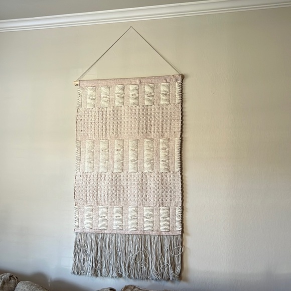 68”x35” Blush/Neutral Woven Wall Hanging - Picture 1 of 3